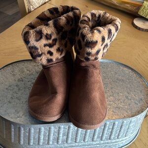 Leopard Print Brown Women’s Boots